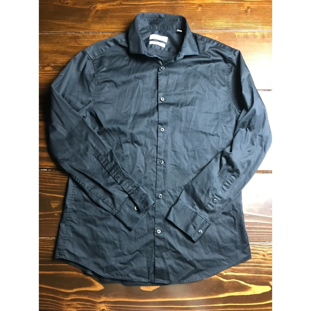 Calvin Klein Collection Shirt, Men's Size, Black, Extreme Sim Fit, Button Down